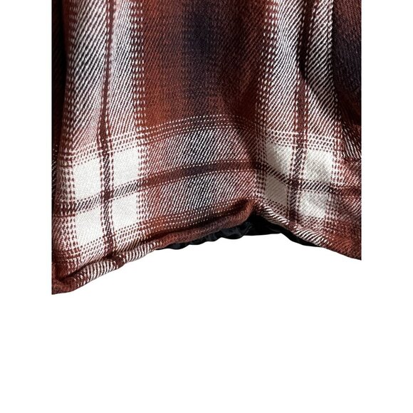 Aeropostale Jacket XL Orange Plaid Quilted Flannel Snaps Preppy Y2K Shacket 80s - Picture 12 of 12